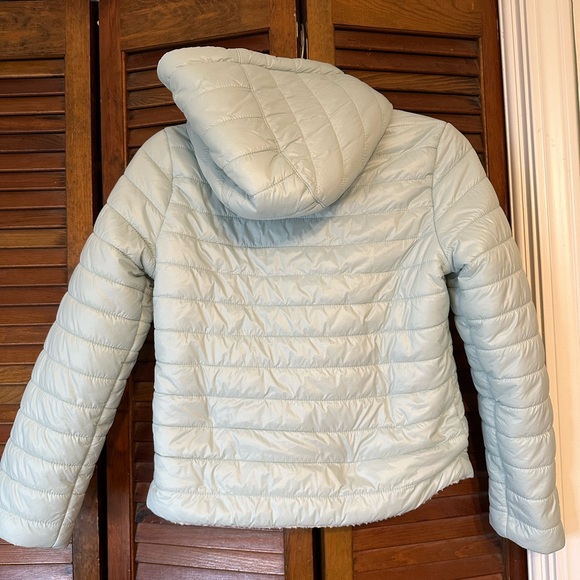 SOLD Michael Kors Girls Puffer Coat Pale Blue With Faux Fur Lining & Hood 10/12 - Picture 2 of 14